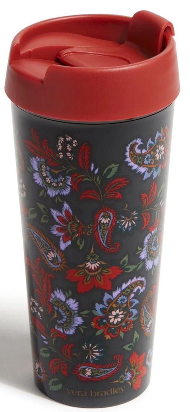Vera Bradley Thermal Travel Mug 16 oz Venetian Paisley Retired Pattern New